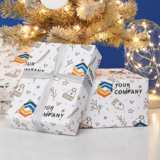 Custom Business Logo Christmas Gift Wrapping Paper