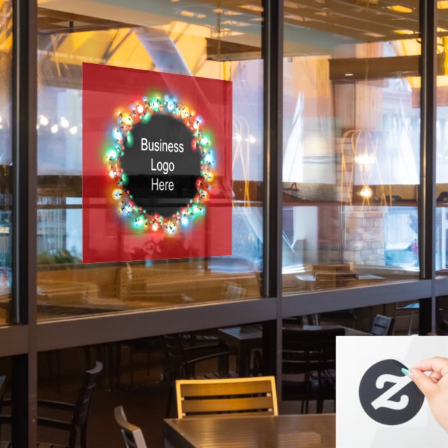 Custom Business Logo Christmas Holiday Light Bulbs (Restaurant Window)