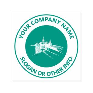Custom Business Logo City Green Self-inking Stamp