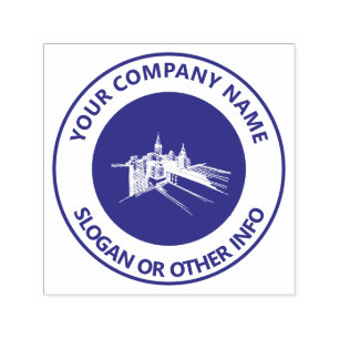 Custom Business Logo City Violet Self-inking Stamp
