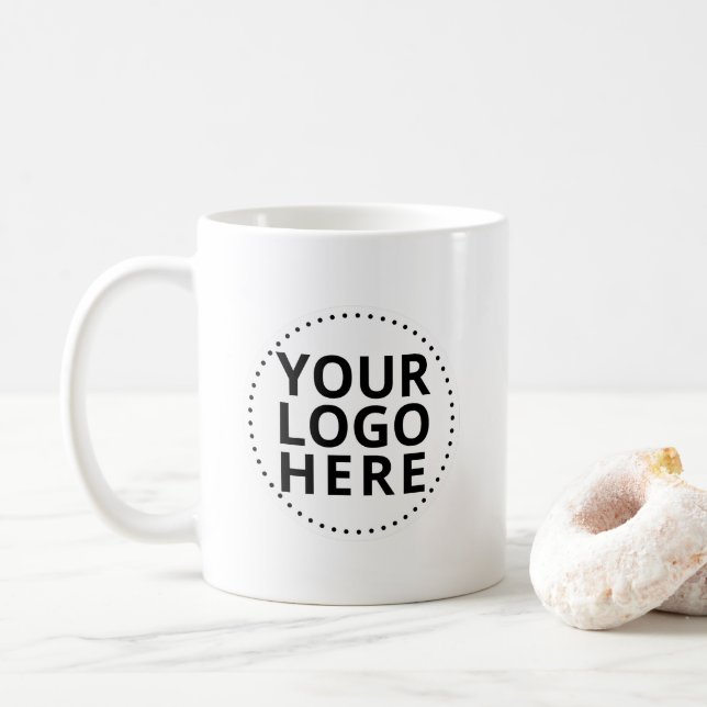 Custom Business Logo  Coffee Mug (With Donut)