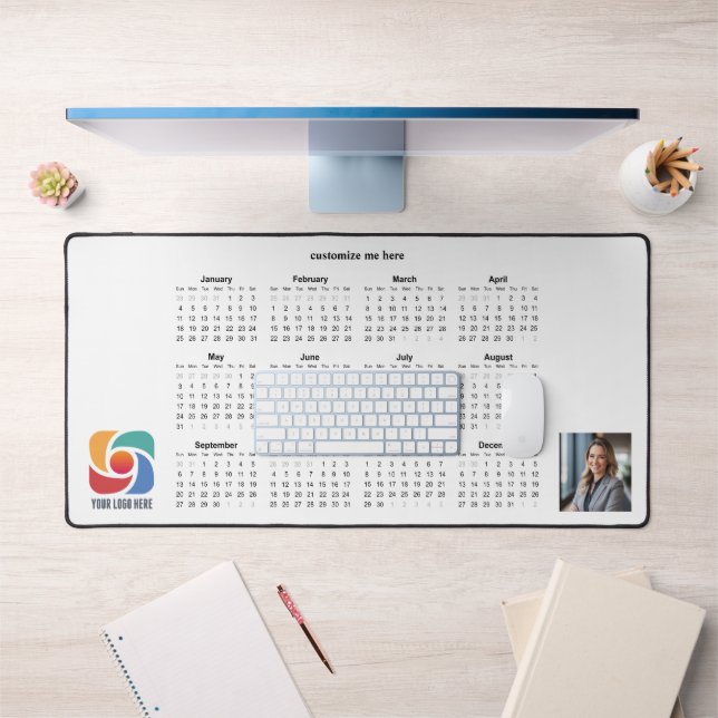 Custom Business Logo Company 2026 Calendar Desk Mat (Office 1)