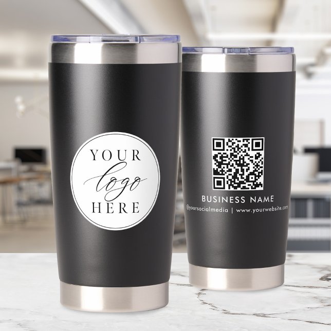 Custom Business Logo Company Branded Insulated Tumbler (Custom Business Logo Insulated Tumbler Black)