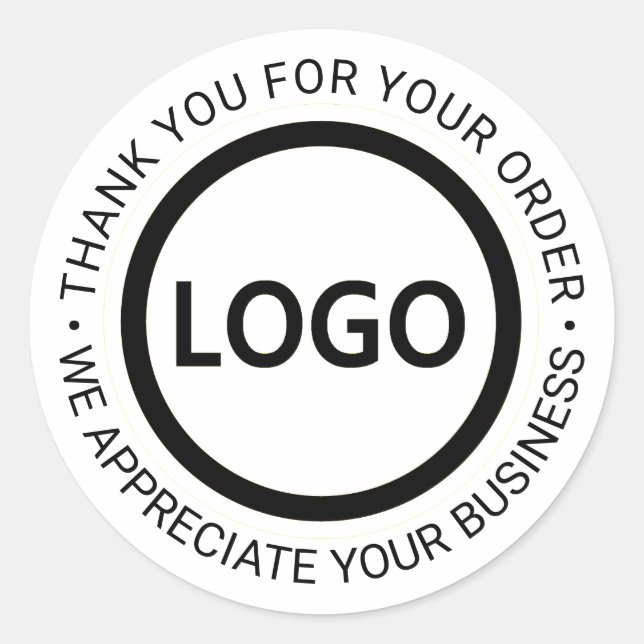 Custom Business Logo Company Branded Thank You Cla Classic Round Sticker (Front)