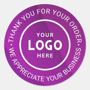 Custom Business Logo Company Branded Thank You Classic Round Sticker