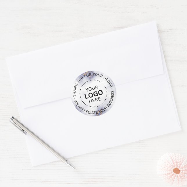 Custom Business Logo Company Branded Thank You  Classic Round Sticker (Envelope)