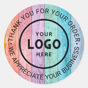 Custom Business Logo Company Branded Thank You Classic Round Sticker