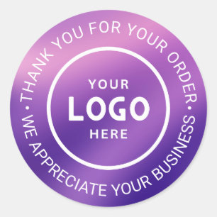 Custom Business Logo Company Branded Thank You Classic Round Sticker