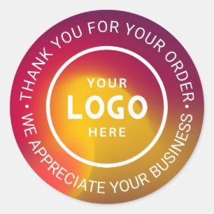 Custom Business Logo Company Branded Thank You Classic Round Sticker