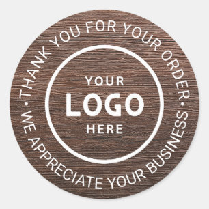 Custom Business Logo Company Branded Thank You Classic Round Sticker