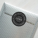 Custom Business Logo Company Branded Thank You Classic Round Sticker<br><div class="desc">Custom branded round business stickers feature your professional business logo design with modern round "Thank you for your order / We appreciate your business" white text design. Simply add your company logo to the placeholder image and personalise the wording to suit your needs. Black background can be customised. Please contact...</div>