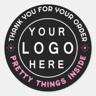 Custom Business Logo Company Branded Thank You Classic Round Sticker