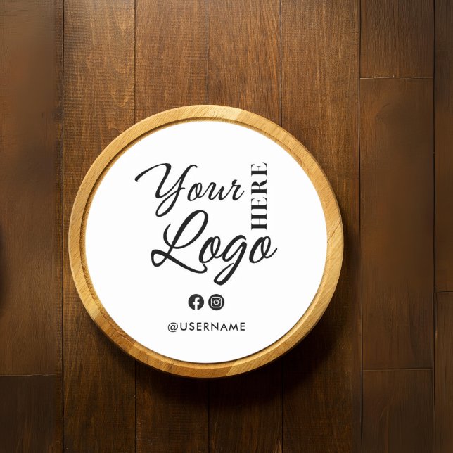  Custom Business Logo Company Branded Username Classic Round Sticker (Creator Uploaded)