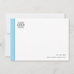 Custom Business Logo Company Contact Blue Border  Card