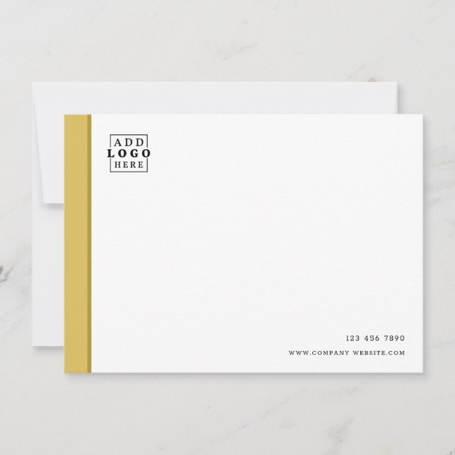 Custom Business Logo Company Contact Gold Border  Card (Front)
