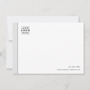 Custom Business Logo Company Contact Gray Border  Card