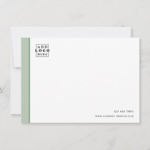 Custom Business Logo Company Contact Green Border  Card