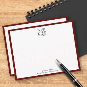 Custom Business Logo Company Contact Maroon Border Card
