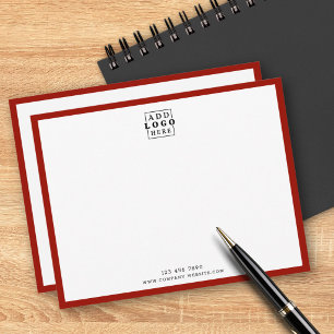 Custom Business Logo Company Contact Red Border Card