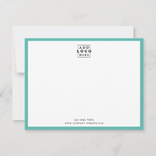 Custom Business Logo Company Contact Teal Border Card