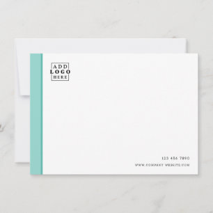 Custom Business Logo Company Contact Teal Border Card