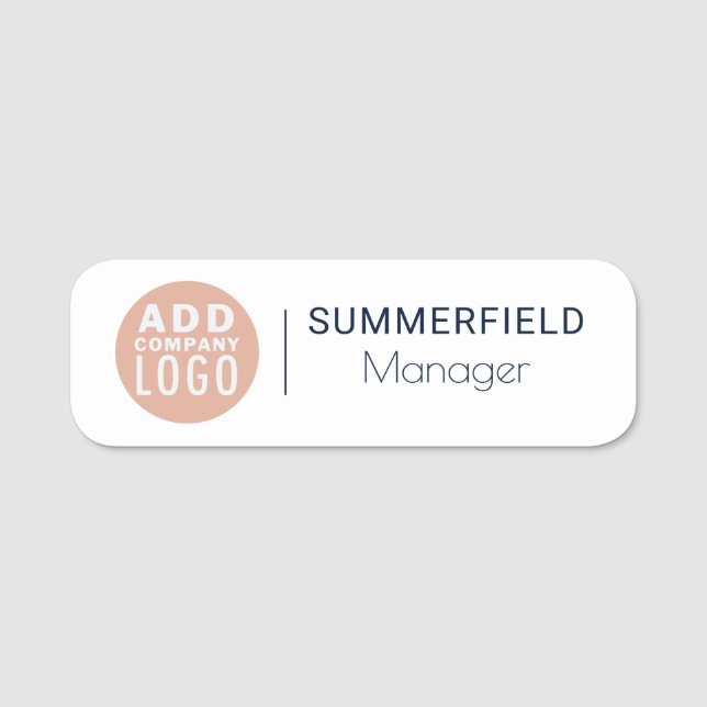 Custom Business Logo Company Employee ID Name Tag (Front)