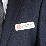 Custom Business Logo Company Employee ID Name Tag<br><div class="desc">Modern minimalist name tags template to add your business logo,  employee's name and current job title or just the company name. Customise the You fonts used and the background colour which is white with the design tool to match your brand colours.</div>