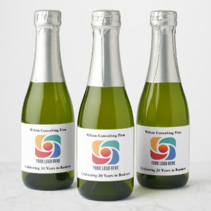 Custom Business Logo Company Marketing Mini Sparkling Wine Label