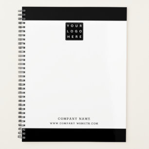 Custom Business Logo Company Name Black Border Planner