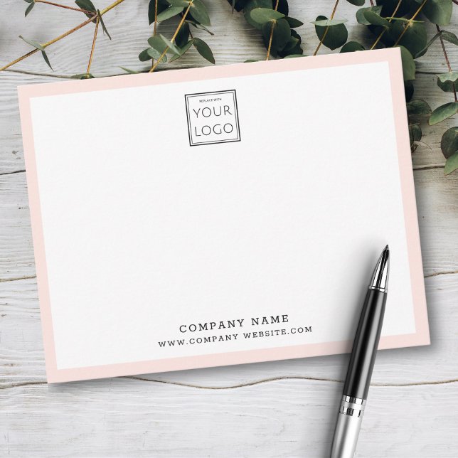 Custom Business Logo Company Name Blush Pink  Card (Creator Uploaded)
