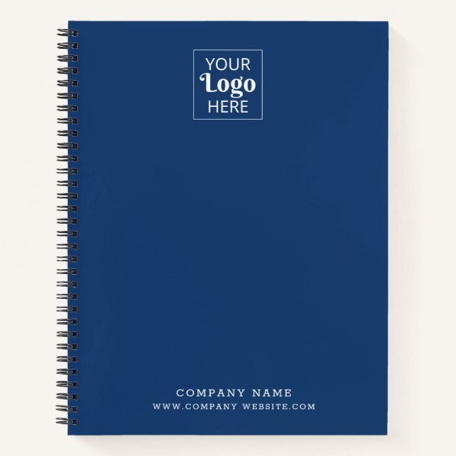  Custom Business Logo Company Name Branded Blue Notebook (Front)