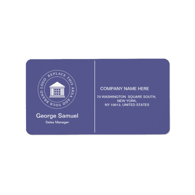 Custom Business Logo | Company Name  Label (Front)