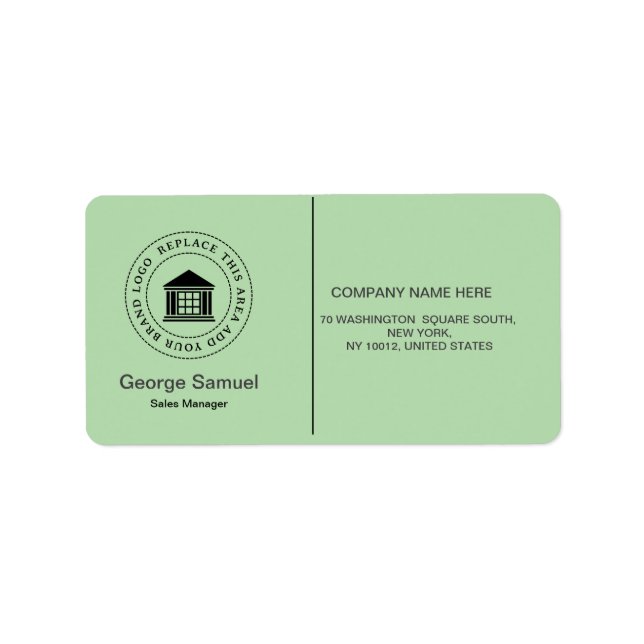 Custom Business Logo | Company Name  Label (Front)