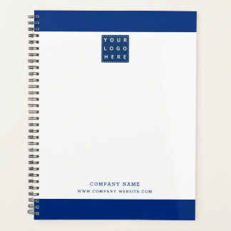 Custom Business Logo Company Name Navy Blue Border Planner