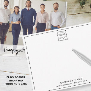 Custom  Business Logo Company Name Photo Thank you Card