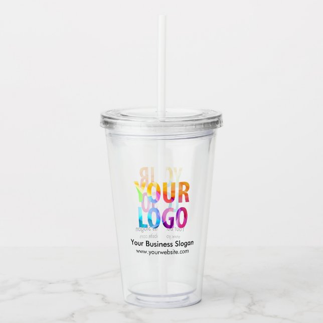 Custom Business Logo Company Promotional Acrylic Tumbler (Front)