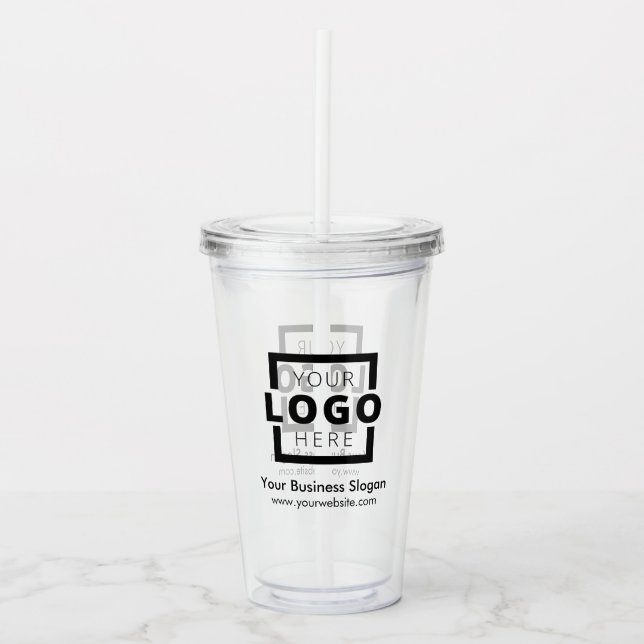 Custom Business Logo Company Promotional Acrylic Tumbler (Front)