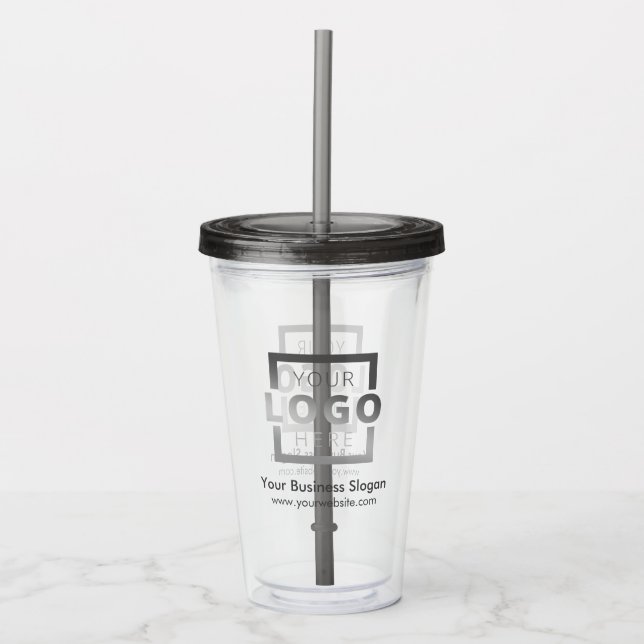 Custom Business Logo Company Promotional Acrylic Tumbler (Front)