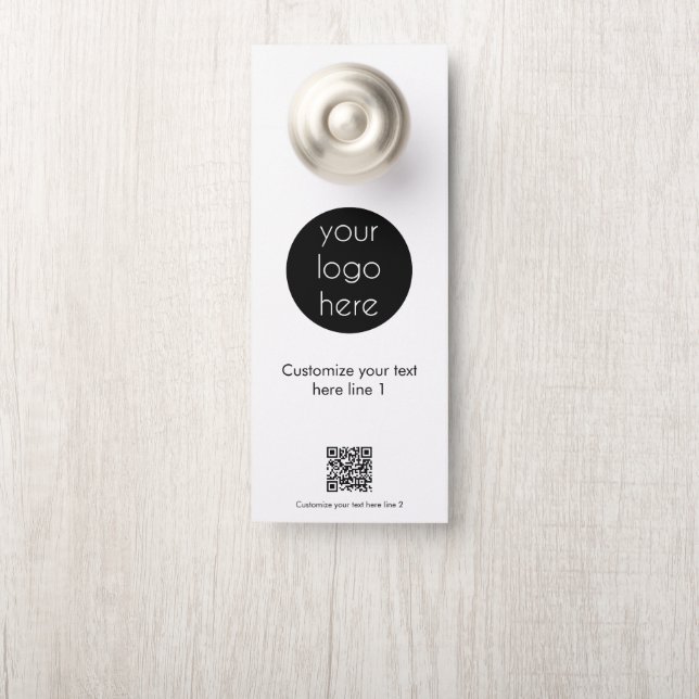 Custom Business Logo Company Promotional QR Code Door Hanger (On Knob)