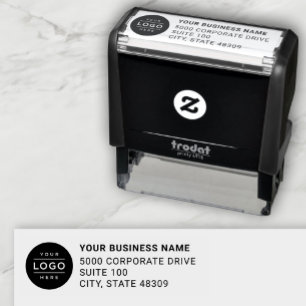 Custom Business Logo Company Return Address Self-inking Stamp