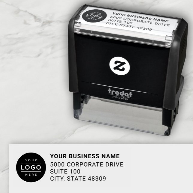 Custom Business Logo Company Return Address Self-inking Stamp (Creator Uploaded)