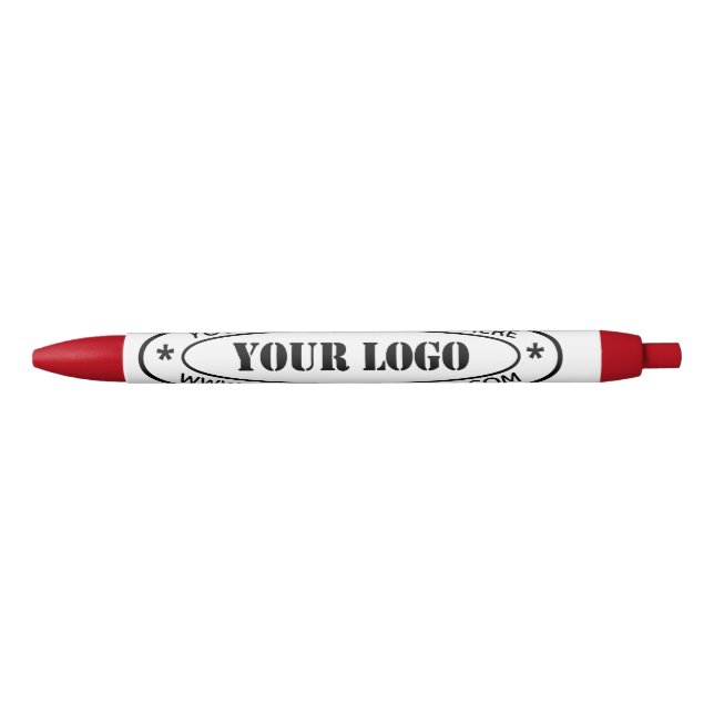 Custom Business Logo Company Stamp - Personalised  Blue Ink Pen (Front)