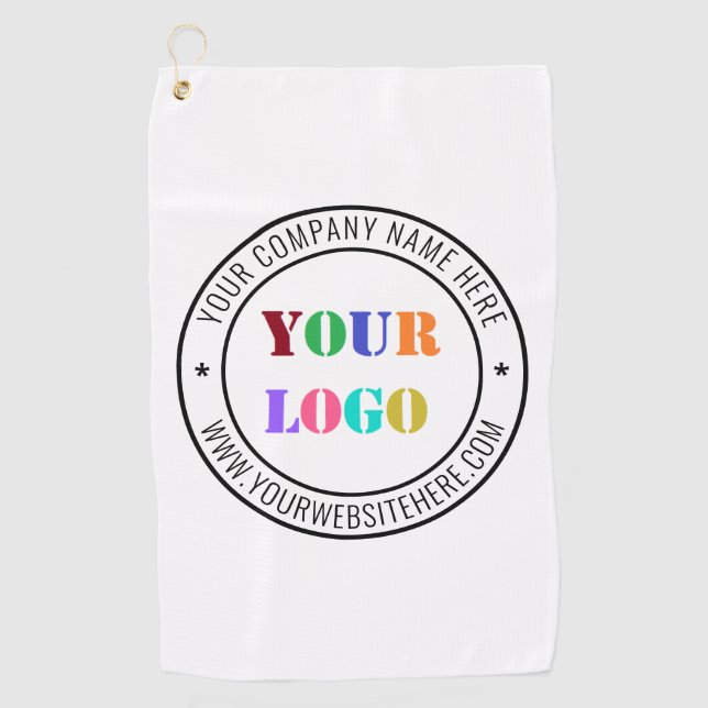 Custom Business Logo Company Stamp - Personalised  Golf Towel (Front)