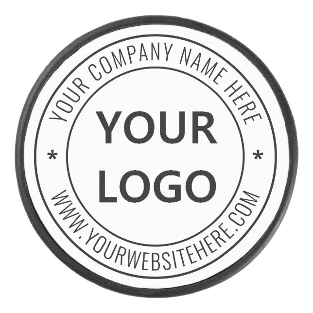Custom Business Logo Company Stamp - Personalised  Hockey Puck (Front)