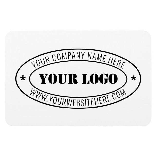 Custom Business Logo Company Stamp - Personalised  Magnet (Horizontal)