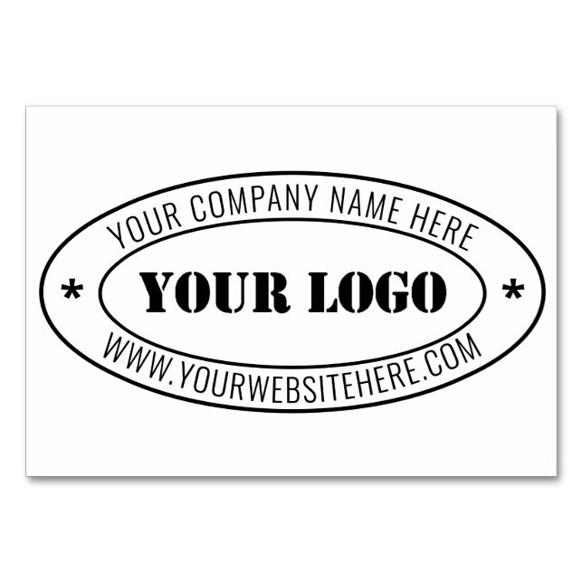 Custom Business Logo Company Stamp - Personalised  Table Number (Front)