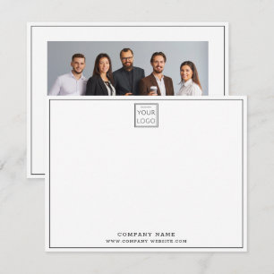 Custom Business Logo Company Team Photo Thank you Card