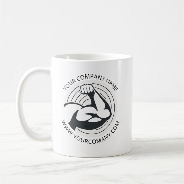 Custom Business Logo Company Website Coffee Mug (Left)