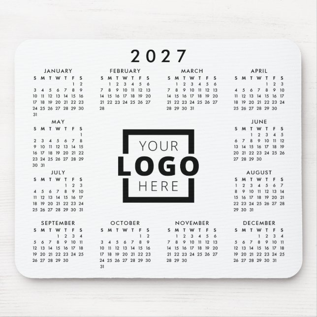 Custom Business Logo Corporate 2025 Calendar Mouse Pad (Front)
