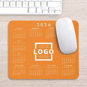 Custom Business Logo Corporate 2026 Calendar Mouse Pad